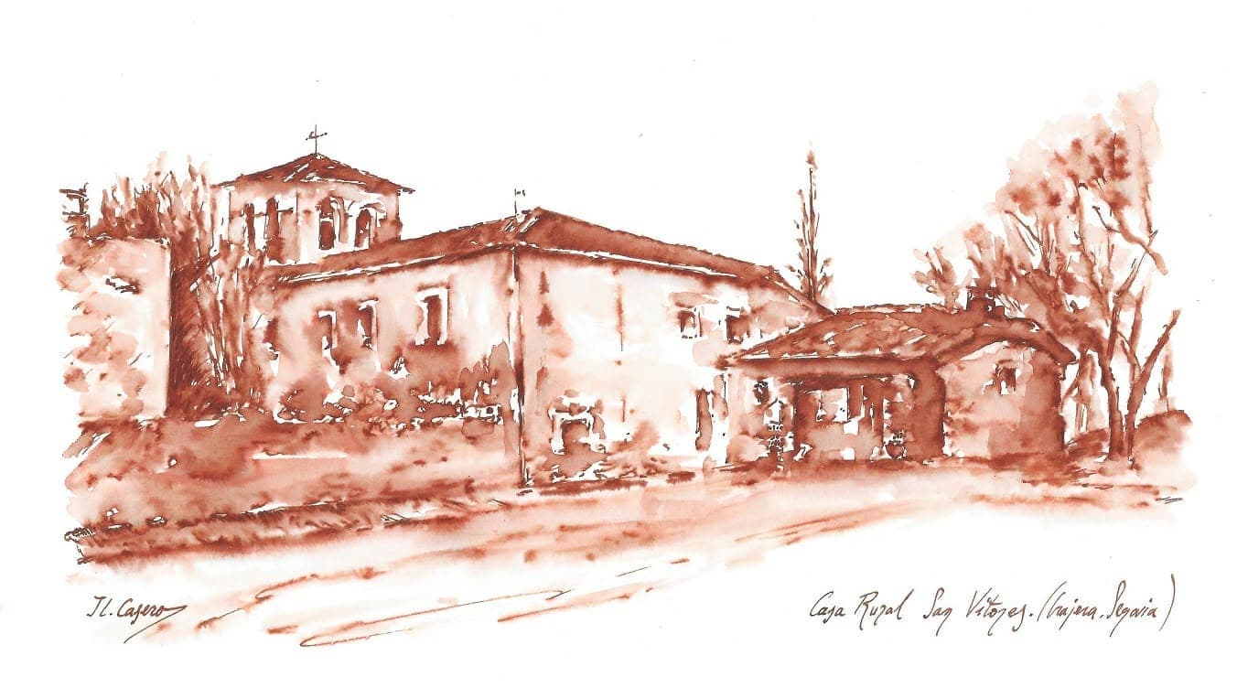 Ilustración a acuarela de Casa Rural San Vitores, en Grajera, Segovia